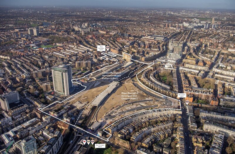 Aerial planning boundary of the development site