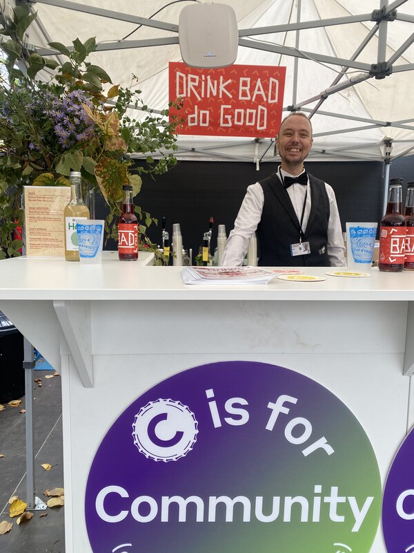 Company Drinks bar with Shaun Tuck - head of community drinks making