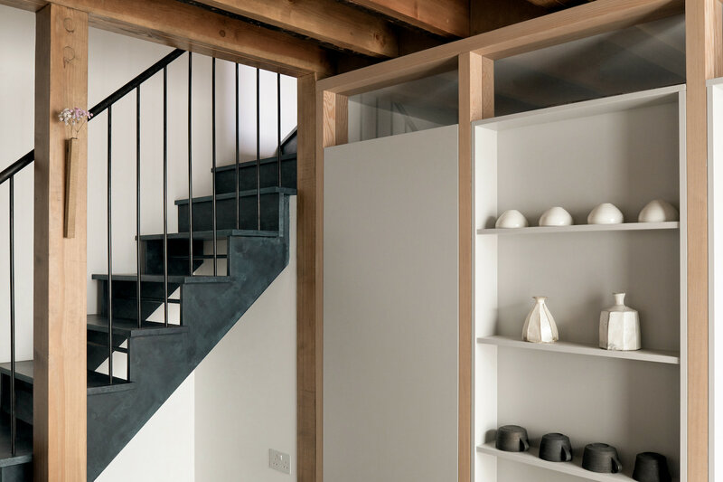 Stairway down to the basement - Fran Mart