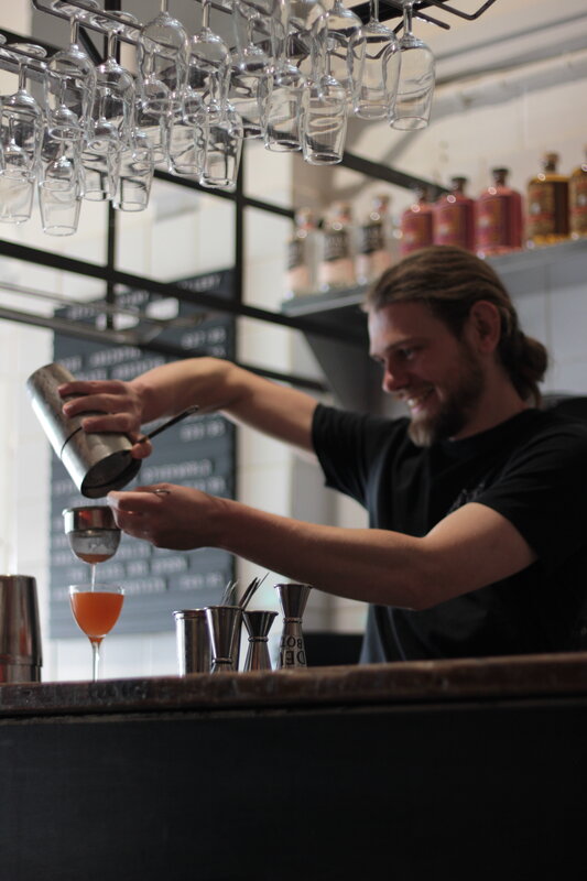 Cocktails served at the bar
