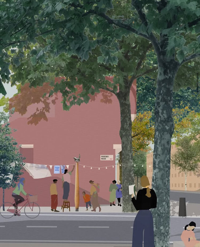 Visualisation of the new finials on Phoenix Road