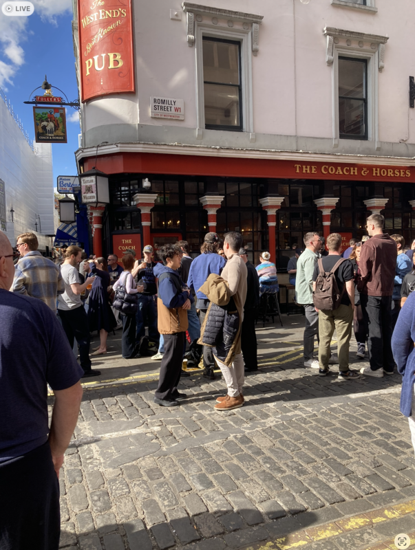 Busy time outside Coach and Horses - Tony Ganio