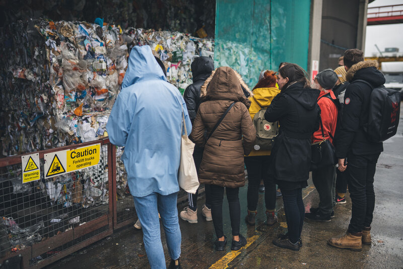 A stop to see the recycling bales.