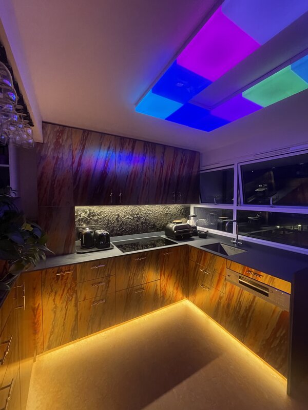 Striking design using innovative materials but it's a proper functioning kitchen, not just for show!