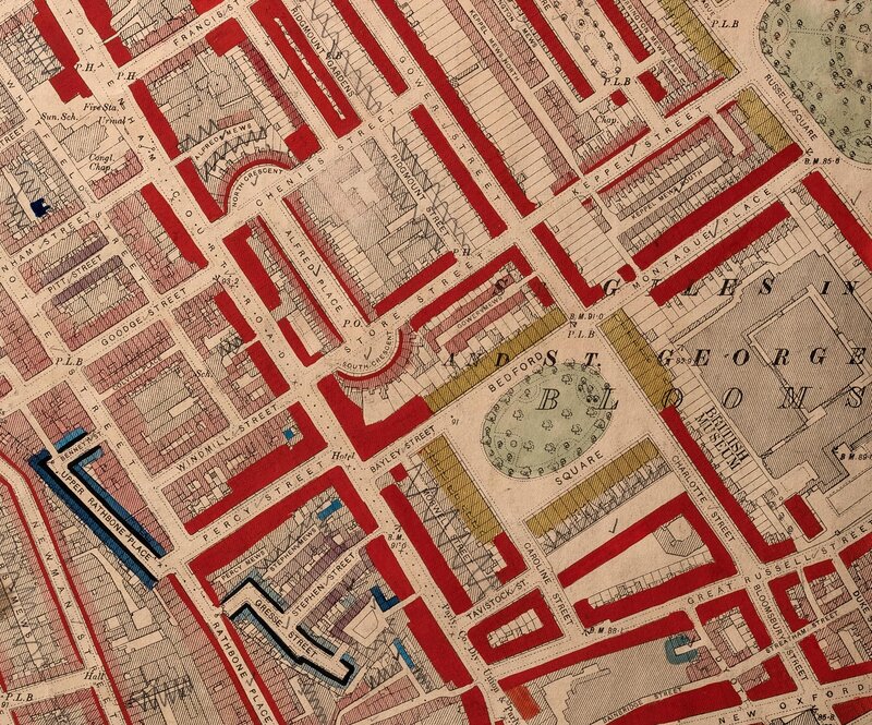 LSE, Charles Booth Archive: Hand Coloured Map Descriptive of London Poverty 1898-1899, Sheet 61
