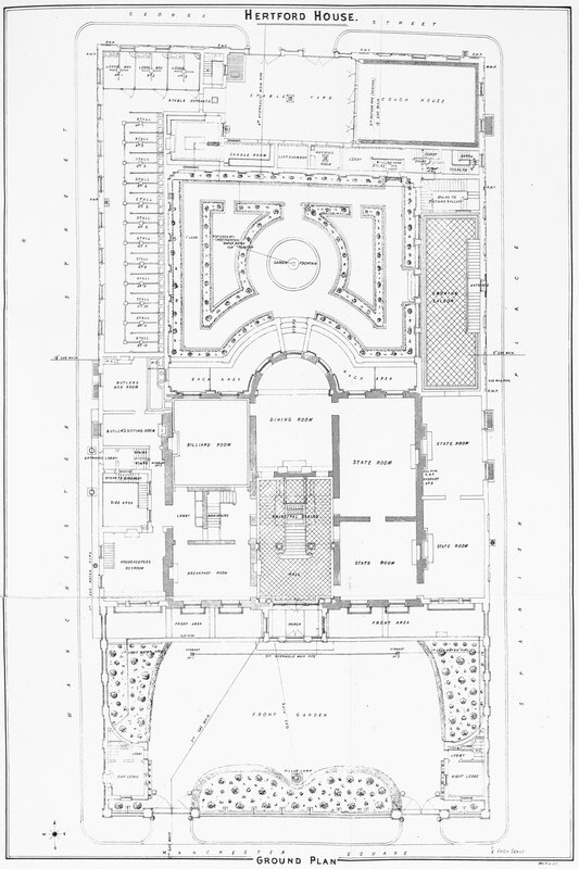Hertford House - Ground Floor Plan c1897 (Wallace Collection)