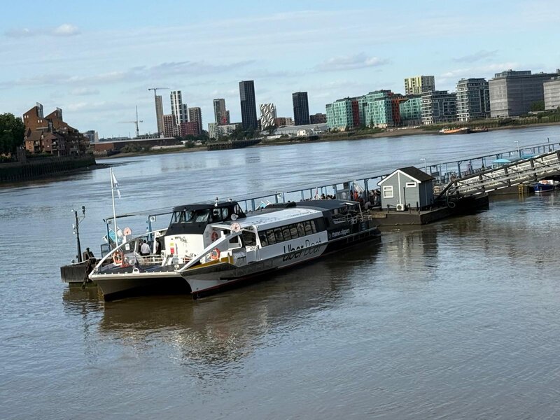 Greenwich Pier on the River Thames. photo by K L Lam the tour guide