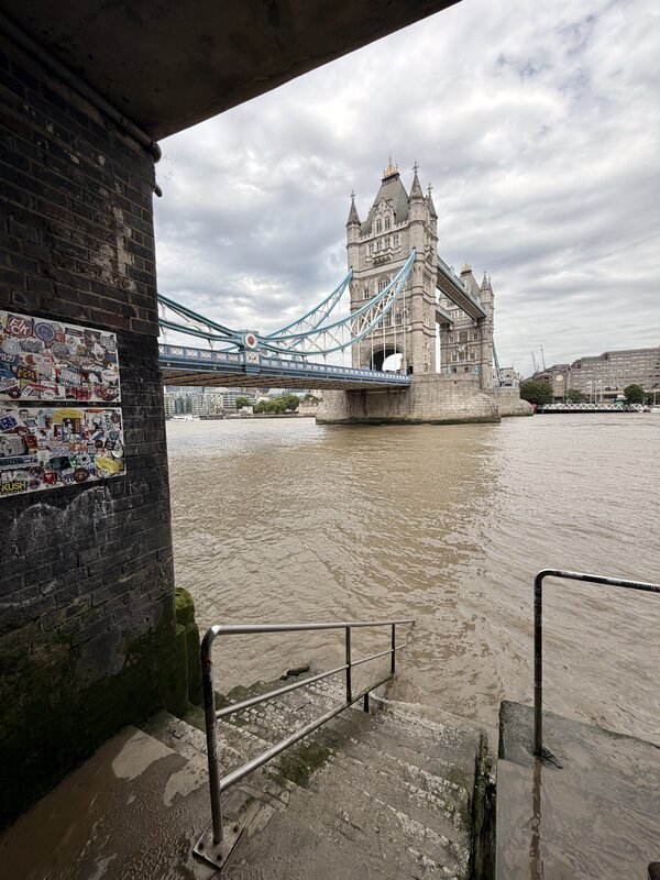 Ancient river steps frame the neo-gothic Tower Bridge. 
Photo @meetmrlondoner