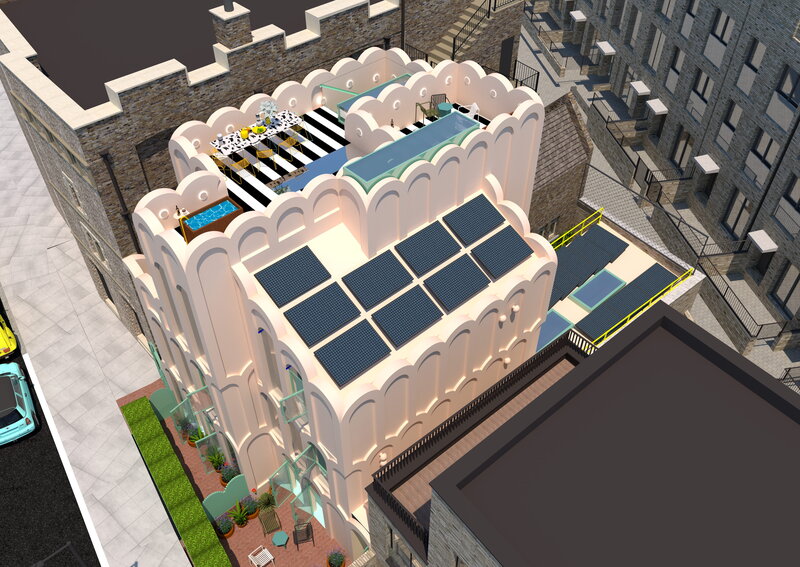 The Cloud House aerial view