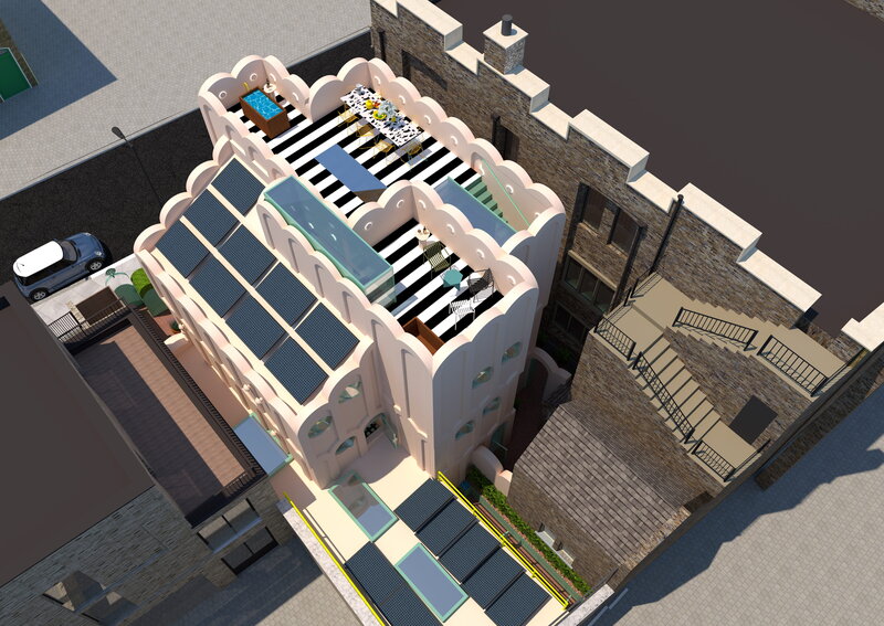 The Cloud House aerial view