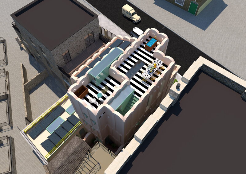 The Cloud House aerial view