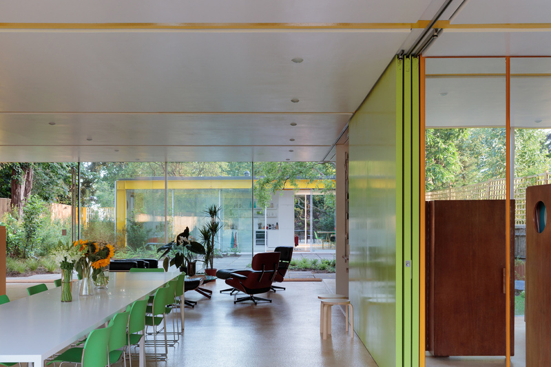 A flexible living space, with the courtyard and Lodge beyond