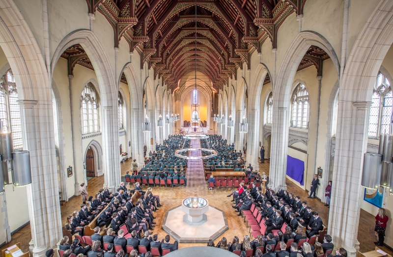 General raised view from the back of the church