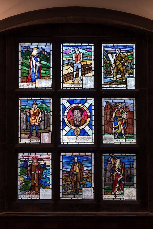 Crown Court Church: example of Farrar-Bell stained glass windows.
