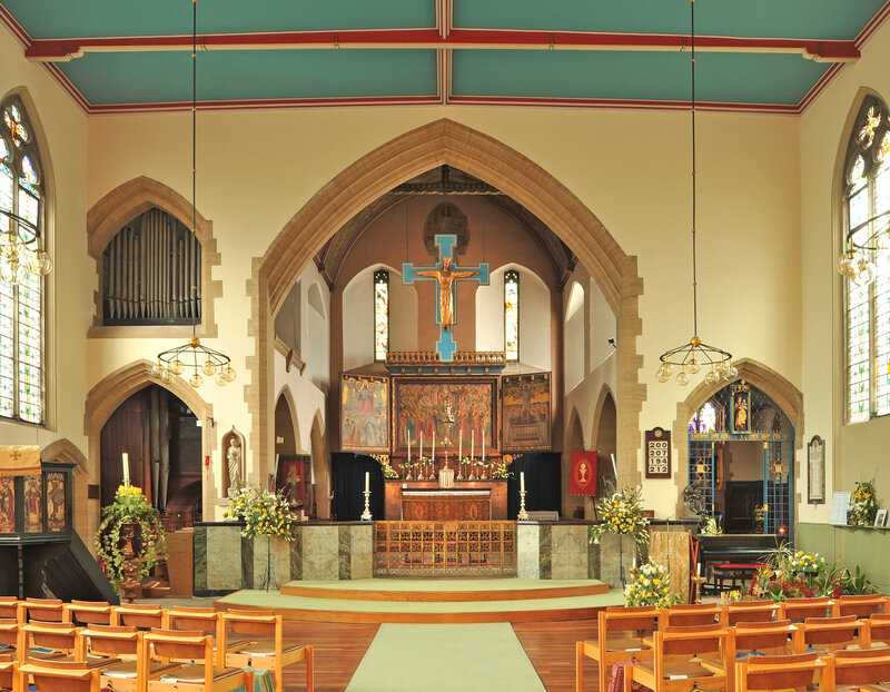 Chancel with triptych