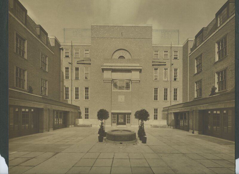 Archival photo of the courtyard in 1926 from the architects archive