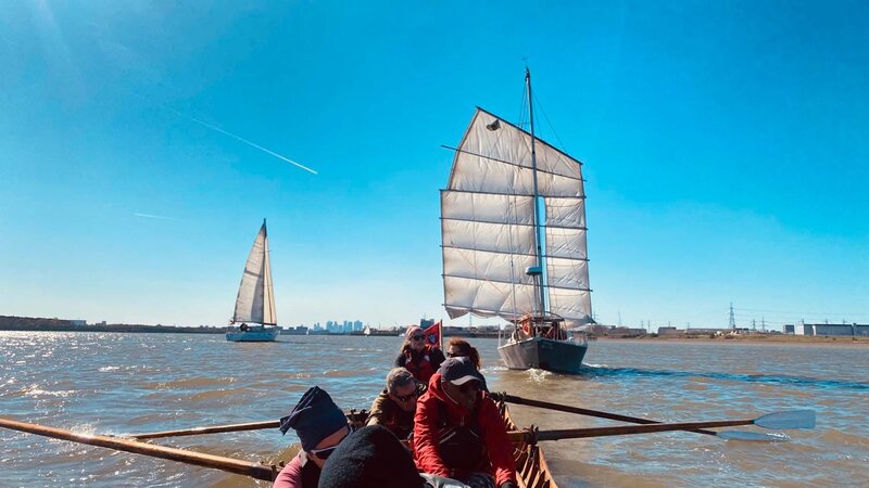 The sailing boats and row boats during the multi-sport challenge.  Photocredit Preeda Harish Kumar