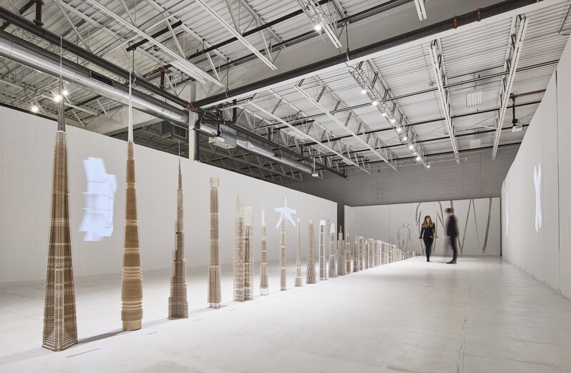 Photo of "Change: 40 Years of SOM London,” a special exhibition exploring design as a cultural practice