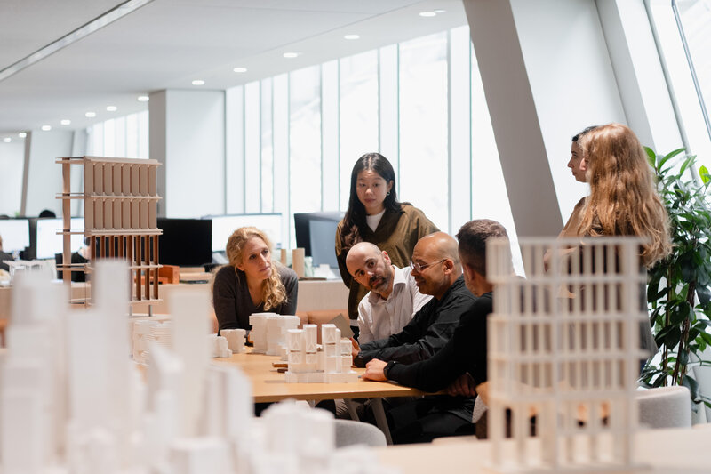 Photo of "Change: 40 Years of SOM London,” a special exhibition exploring design as a cultural practice