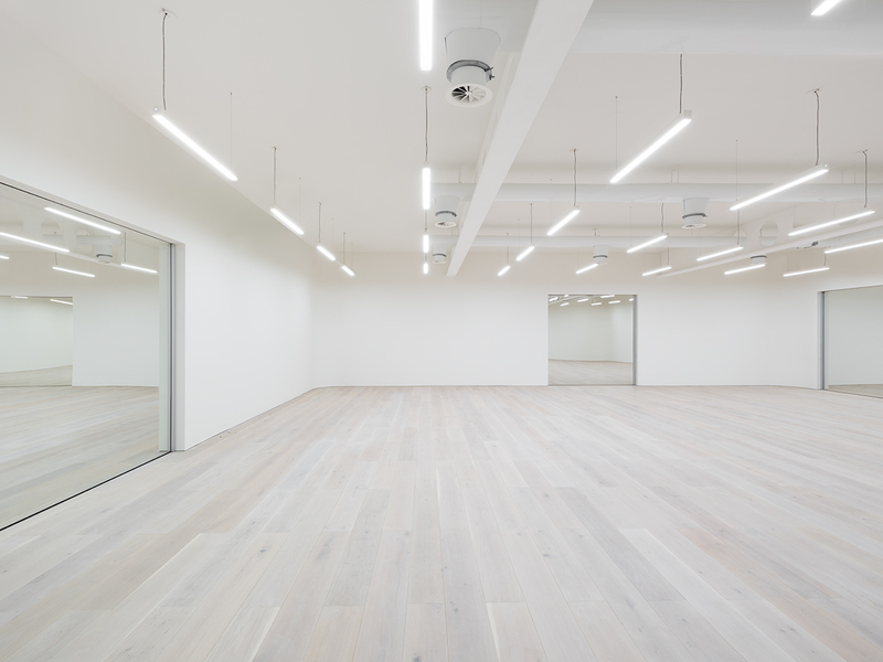 Mirrors adorn each of the doors in Studio 3, the second largest studio