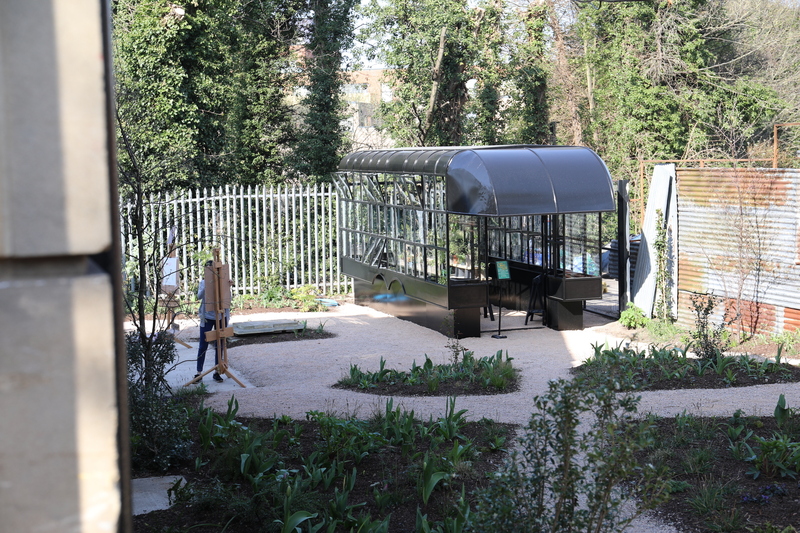 Our Sarah Price designed Garden with Surrey Iron Craft Greenhouse.