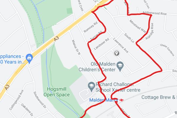 Old Malden Walking Route
