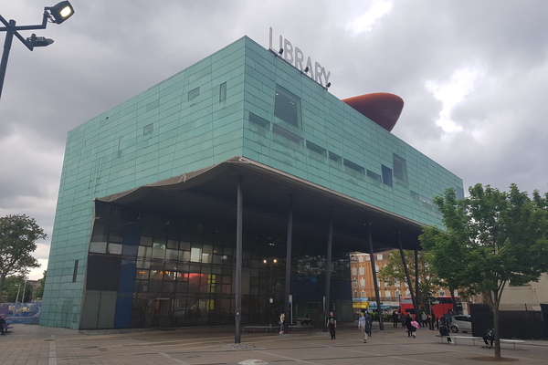 Front view of library