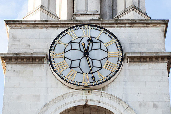 Clock above West Door
